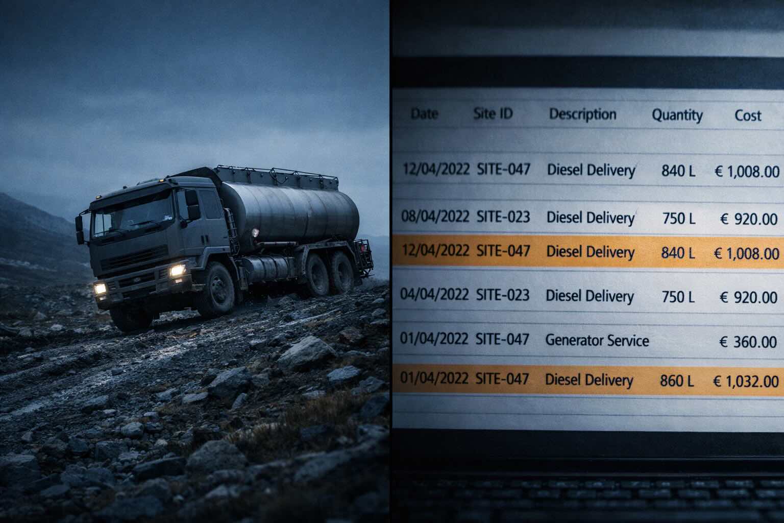 Diesel logistics for remote telecom tower — the recurring OPEX constraint VENDOR.Max is designed to reduce