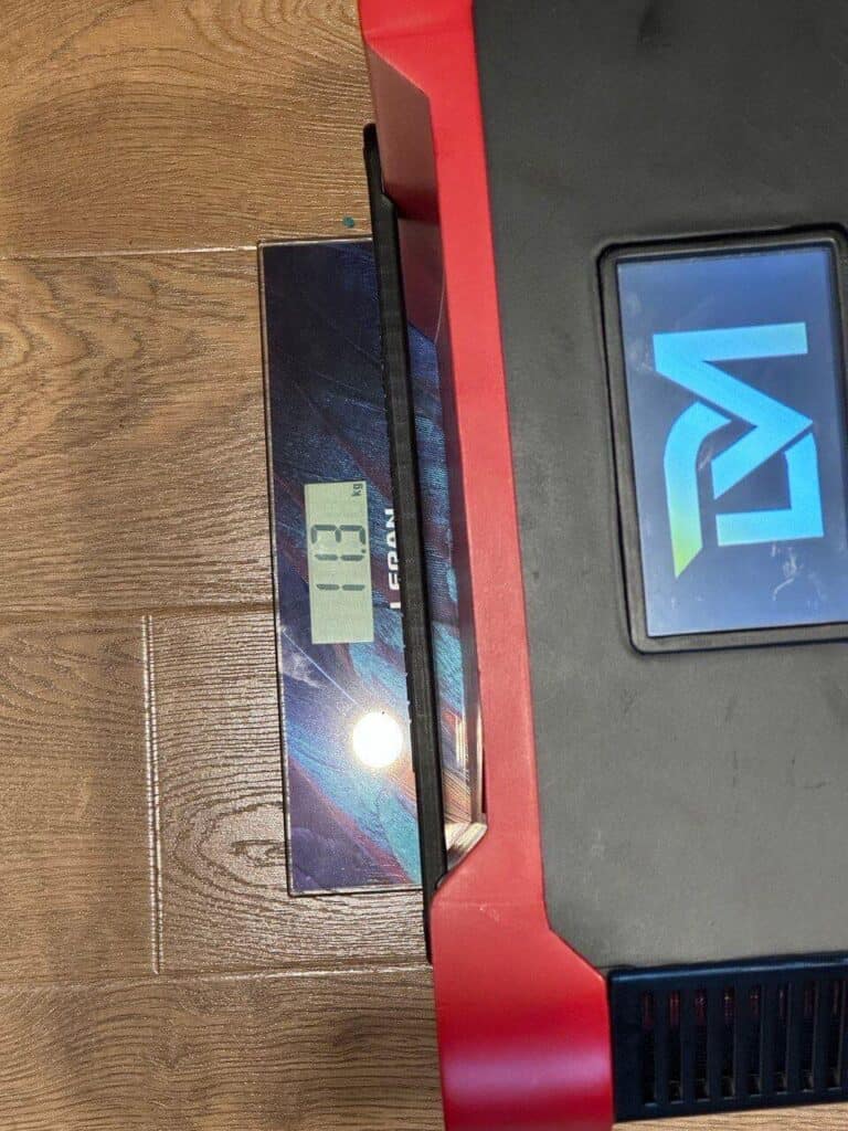 vendor max generator prototype 11.3 kg real weight measurement on scale