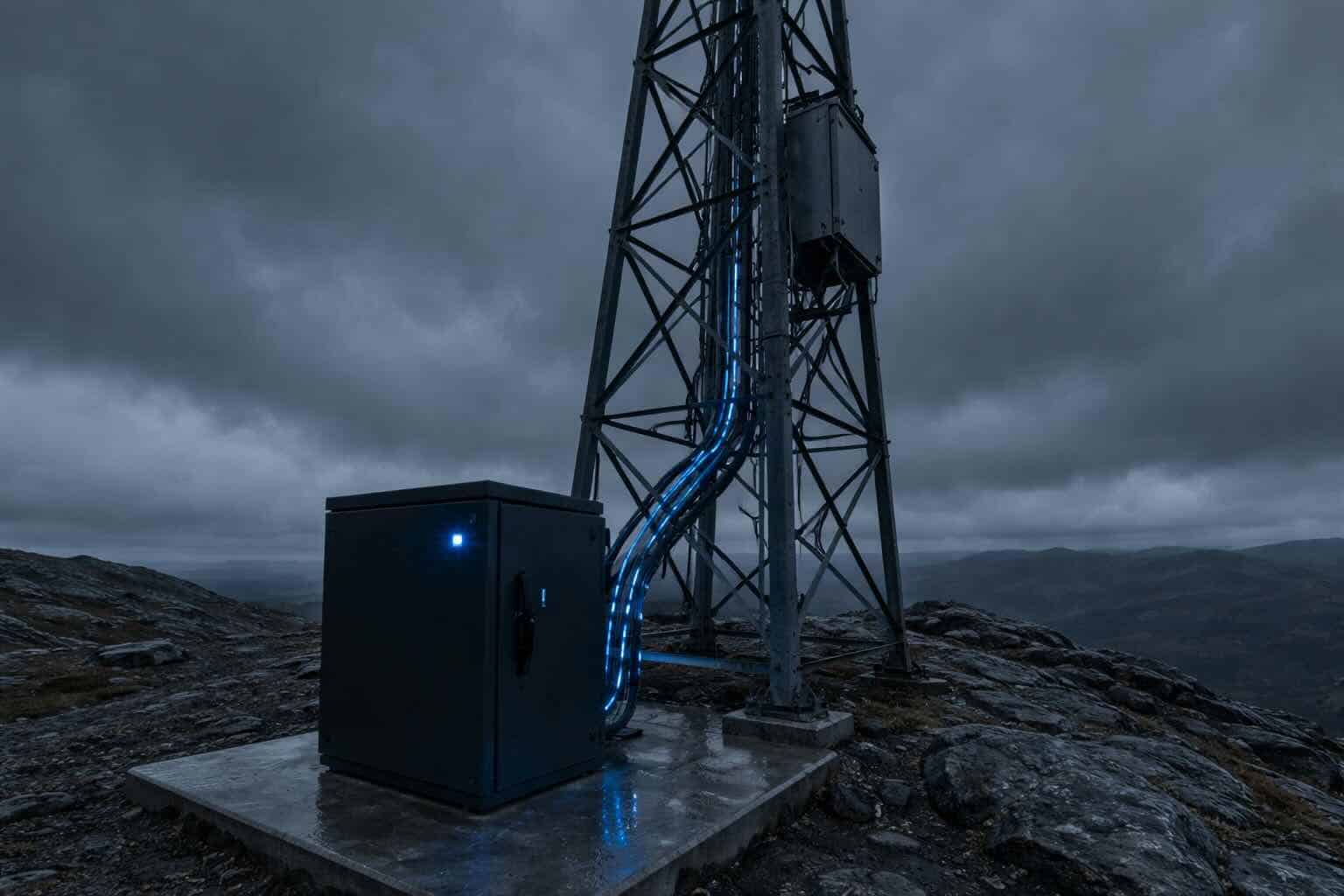 VENDOR.Max autonomous power node — designed installation at remote telecom tower without diesel fuel logistics