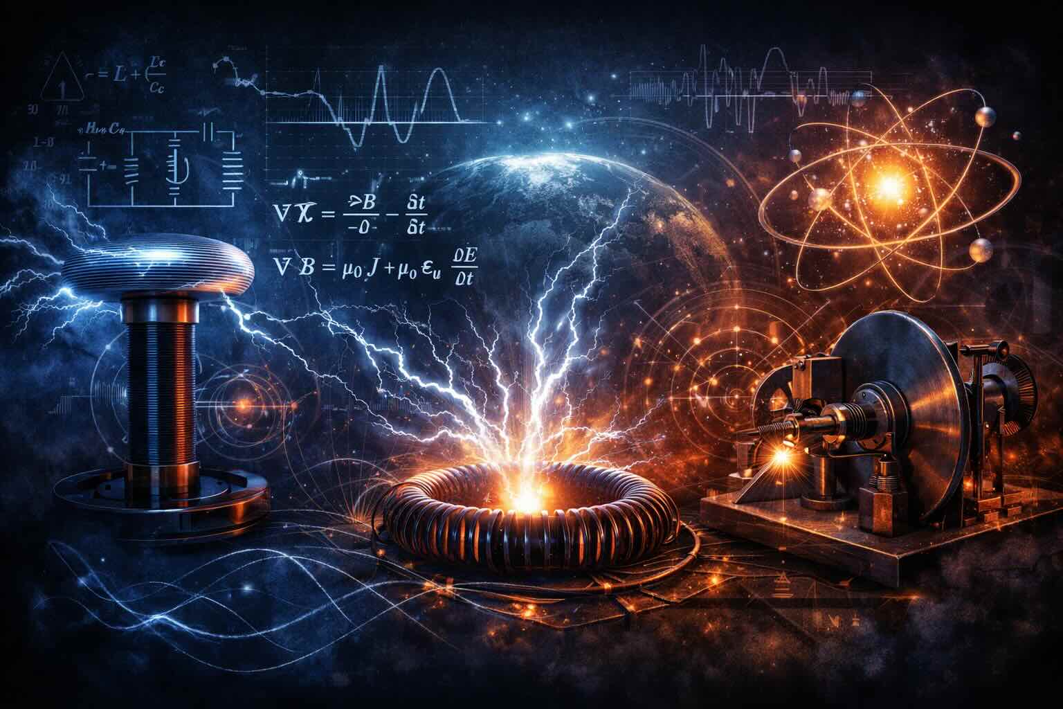 Impulse-discharge resonance system with Tesla coil, resonant circuits, and electromagnetic induction in classical electrodynamics